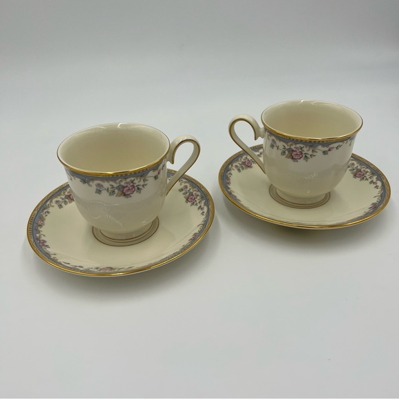 LENOX SOUTHERN VISTA FOOTED CUP AND SAUCER SET OF TWO - Picture 6 of 9
